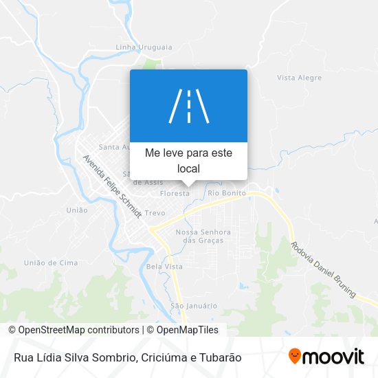 Rua Lídia Silva Sombrio mapa