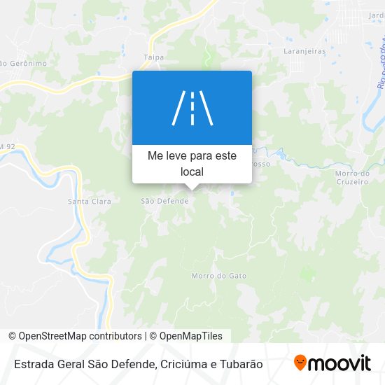 Estrada Geral São Defende mapa