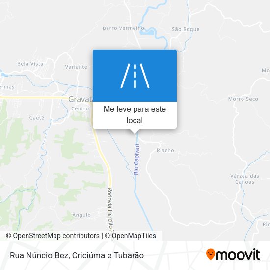 Rua Núncio Bez mapa