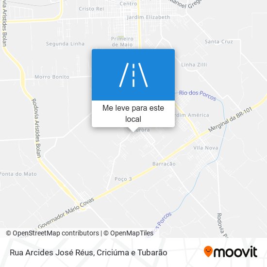 Rua Arcides José Réus mapa