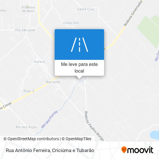Rua Antônio Ferreira mapa