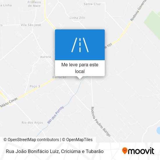 Rua João Bonifácio Luiz mapa