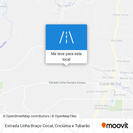 Estrada Linha Braço Cocal mapa