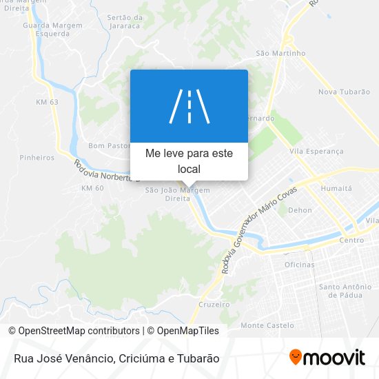 Rua José Venâncio mapa