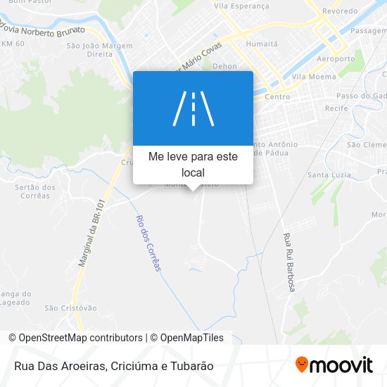 Rua Das Aroeiras mapa