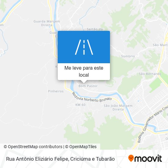 Rua Antônio Eliziário Felipe mapa