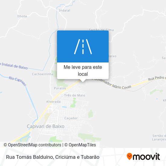 Rua Tomás Balduíno mapa