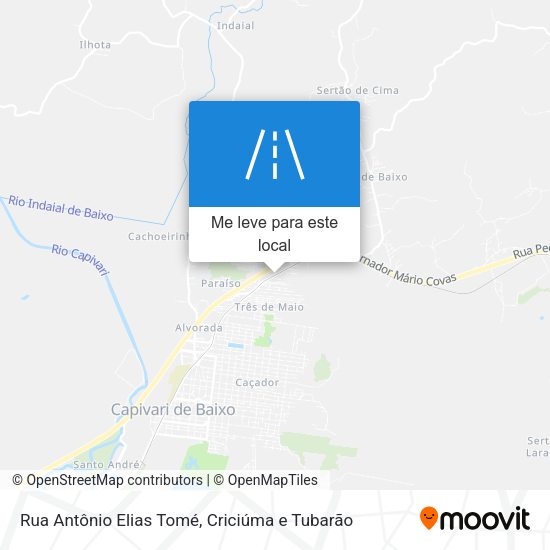 Rua Antônio Elias Tomé mapa