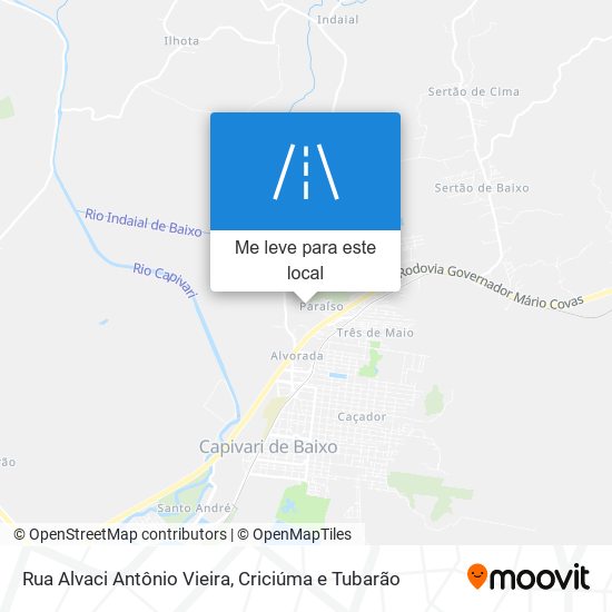 Rua Alvaci Antônio Vieira mapa
