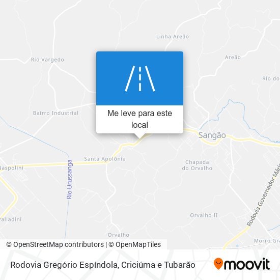 Rodovia Gregório Espíndola mapa