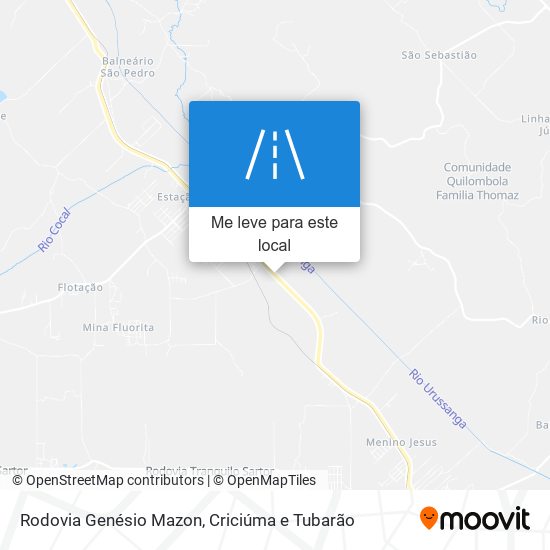 Rodovia Genésio Mazon mapa