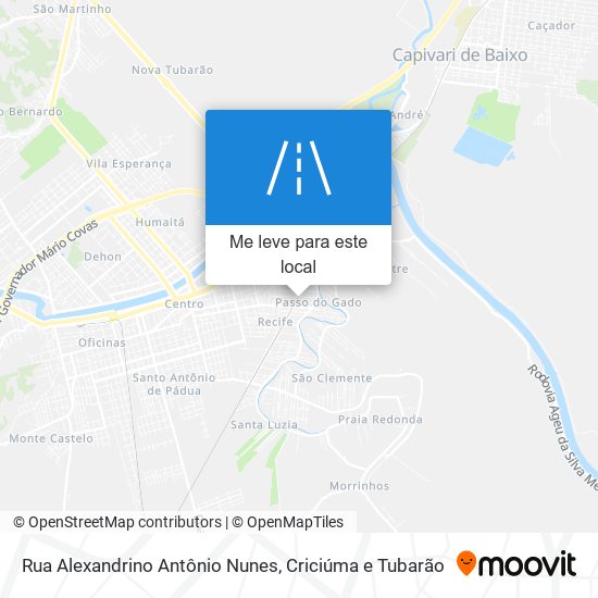 Rua Alexandrino Antônio Nunes mapa