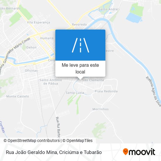 Rua João Geraldo Mina mapa