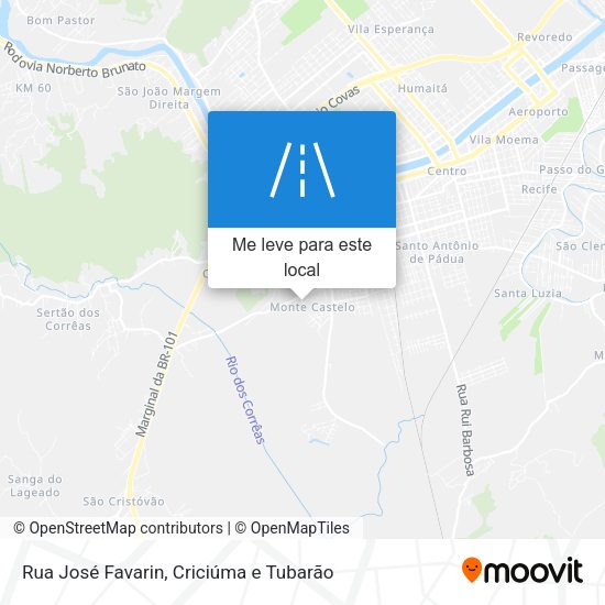 Rua José Favarin mapa