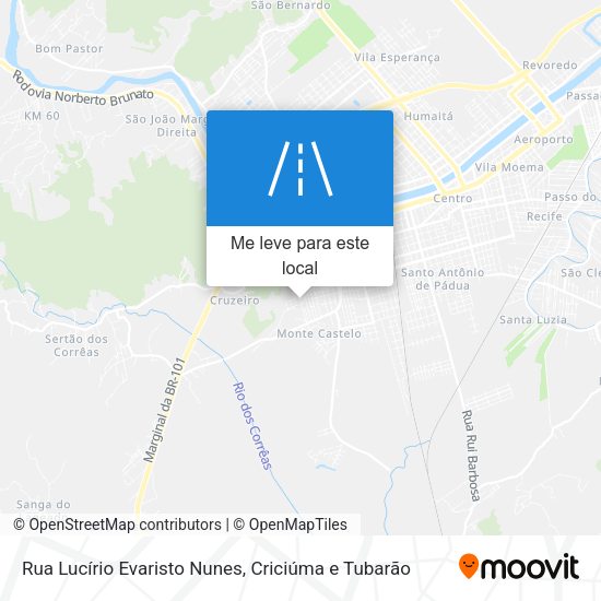Rua Lucírio Evaristo Nunes mapa