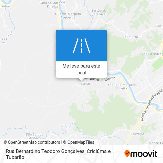 Rua Bernardino Teodoro Gonçalves mapa