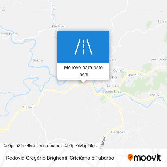 Rodovia Gregório Brighenti mapa