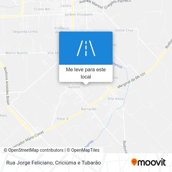 Rua Jorge Feliciano mapa