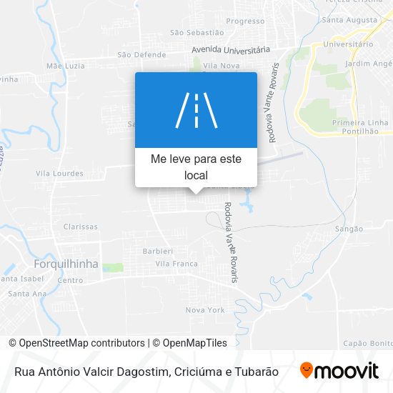 Rua Antônio Valcir Dagostim mapa