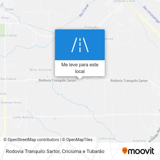 Rodovia Tranquilo Sartor mapa