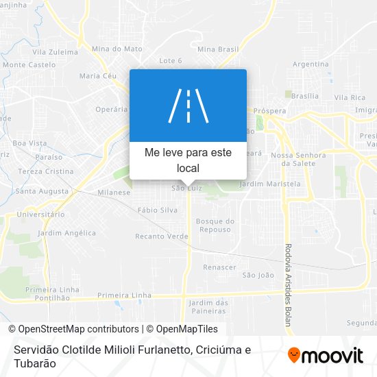 Servidão Clotilde Milioli Furlanetto mapa