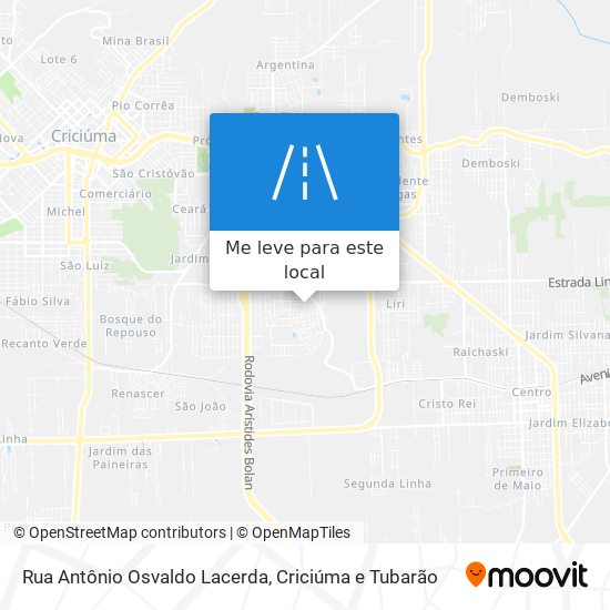 Rua Antônio Osvaldo Lacerda mapa