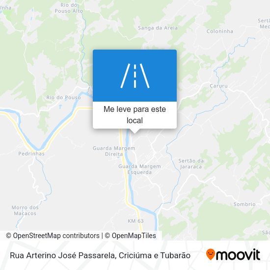 Rua Arterino José Passarela mapa