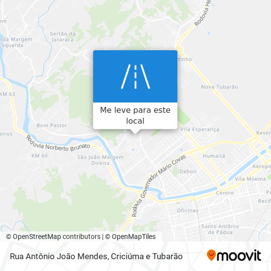 Rua Antônio João Mendes mapa