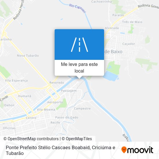 Ponte Prefeito Stélio Cascaes Boabaid mapa