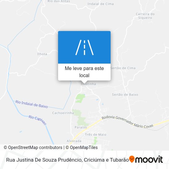 Rua Justina De Souza Prudêncio mapa