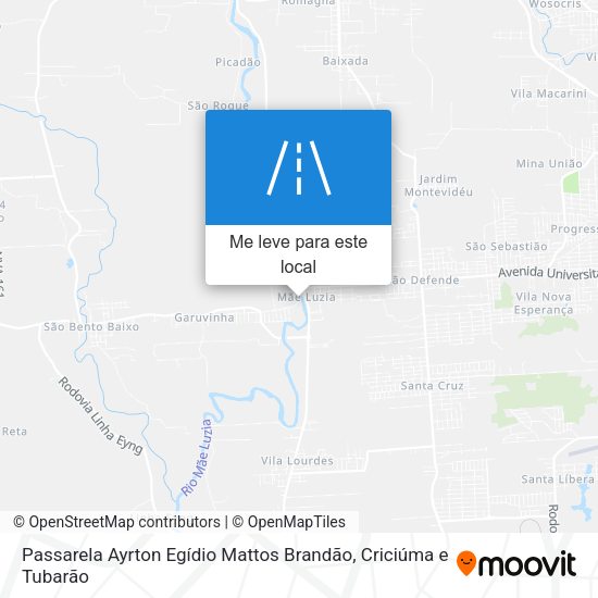 Passarela Ayrton Egídio Mattos Brandão mapa