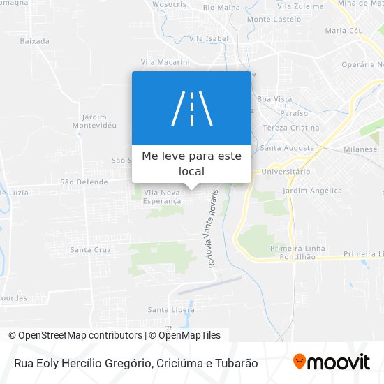 Rua Eoly Hercílio Gregório mapa