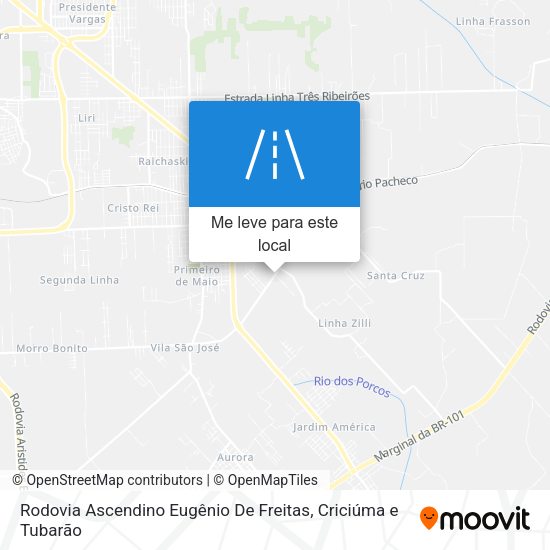 Rodovia Ascendino Eugênio De Freitas mapa