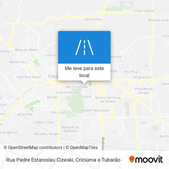 Rua Padre Estanislau Cizeski mapa