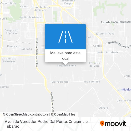 Avenida Vereador Pedro Dal Ponte mapa