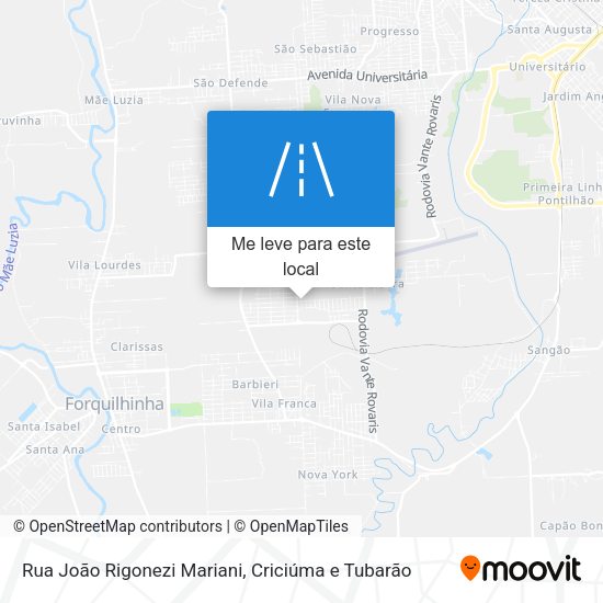 Rua João Rigonezi Mariani mapa