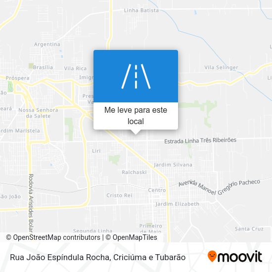 Rua João Espíndula Rocha mapa