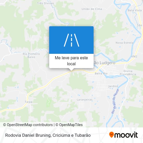 Rodovia Daniel Bruning mapa