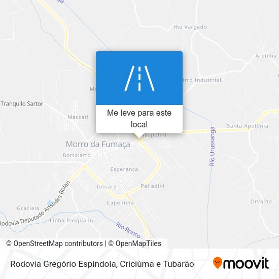 Rodovia Gregório Espíndola mapa