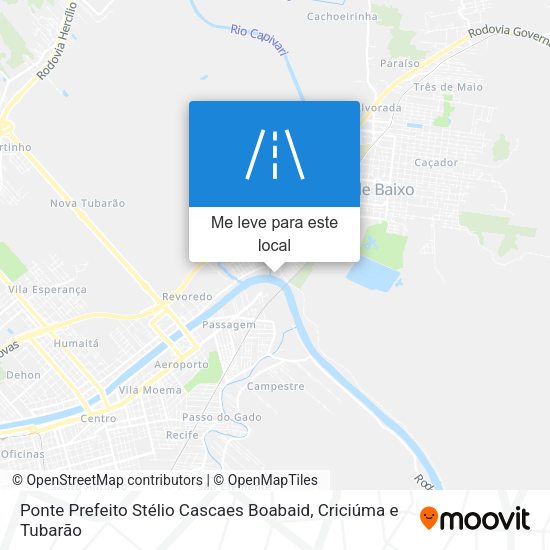 Ponte Prefeito Stélio Cascaes Boabaid mapa