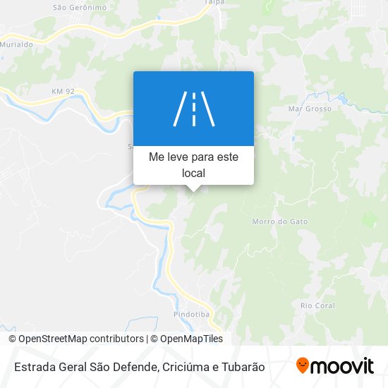 Estrada Geral São Defende mapa