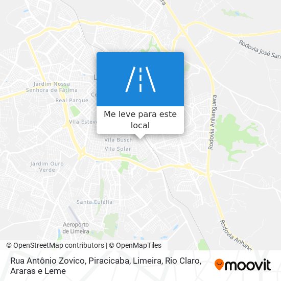 Rua Antônio Zovico mapa