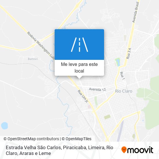 Estrada Velha São Carlos mapa