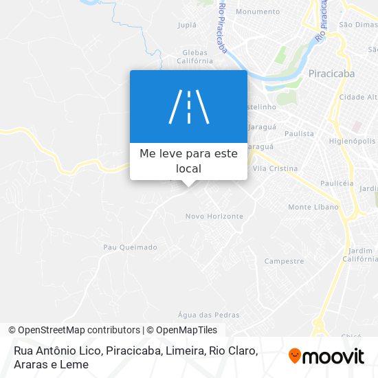 Rua Antônio Lico mapa