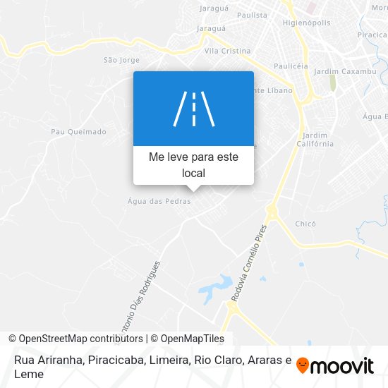 Rua Ariranha mapa