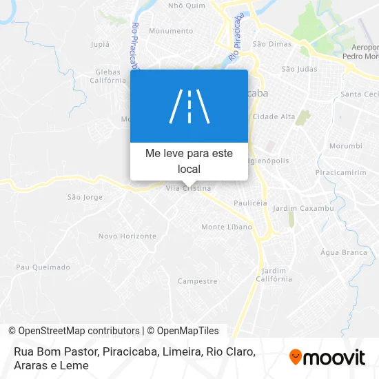 Rua Bom Pastor mapa