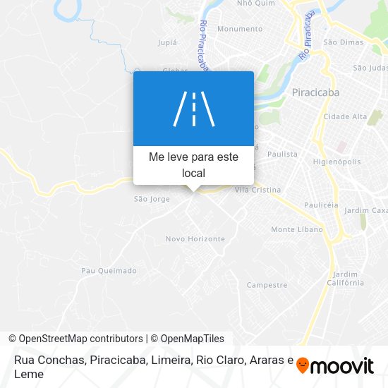 Rua Conchas mapa