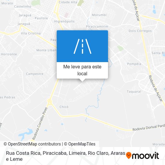 Rua Costa Rica mapa