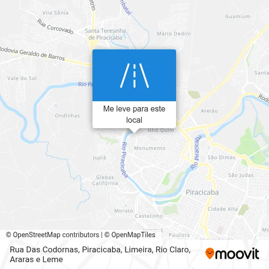 Rua Das Codornas mapa