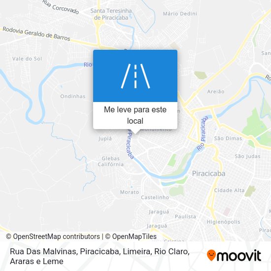 Rua Das Malvinas mapa
